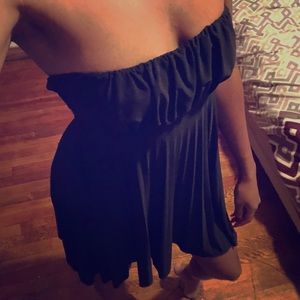 Strapless Black Dress with Ripple Design Size S